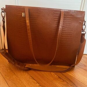 Beis Large Work Tote in Maple Croc